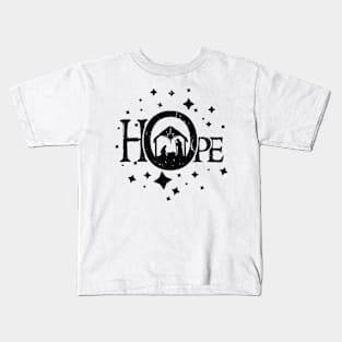 Religious Christmas Hope Word Nativity Birth of Jesus Christ Kids T-Shirt